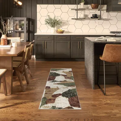 Ashley Nourison Home Nordic Abstract 2' X 6' Runner Rug In Animal Print
