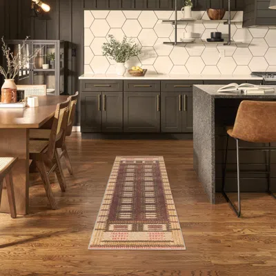 Ashley Nourison Home Nordic Accordion 2' X 6' Runner Rug In Blue