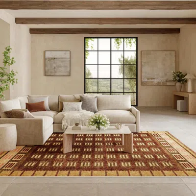 Ashley Nourison Home Nordic Accordion 8' X 10' Area Rug In Brown