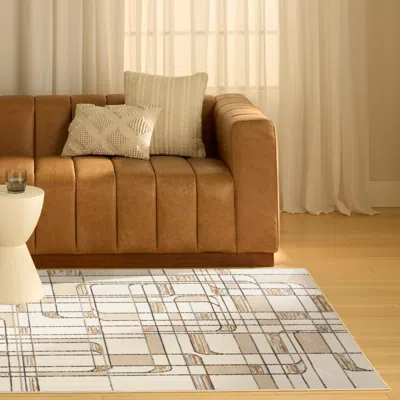 Ashley Nourison Home Nordic Curvy Lines 5' X 7' Area Rug In Multi