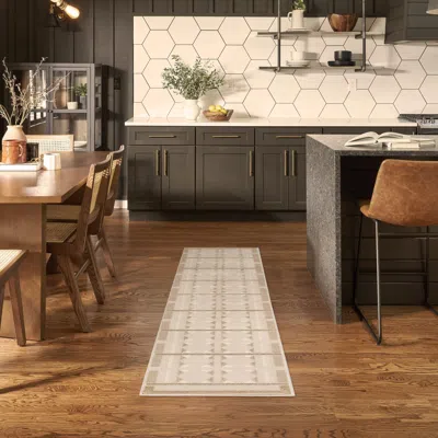 Ashley Nourison Home Nordic Diamond 2' X 6' Runner Rug In Brown