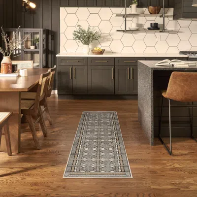 Ashley Nourison Home Nordic Diamond 2' X 6' Runner Rug In Multi