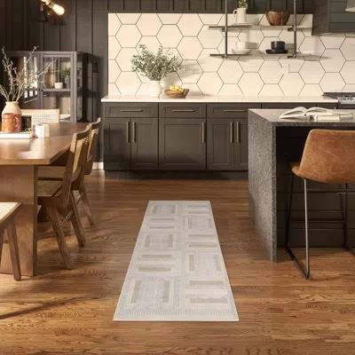 Ashley Nourison Home Nordic Dynamic 2' X 6' Runner Rug In Gray