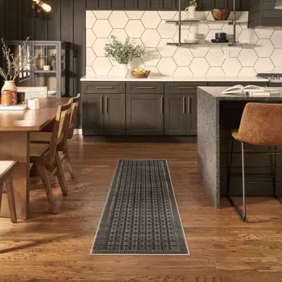 Ashley Nourison Home Nordic Geometric 2' X 6' Runner Rug In Multi
