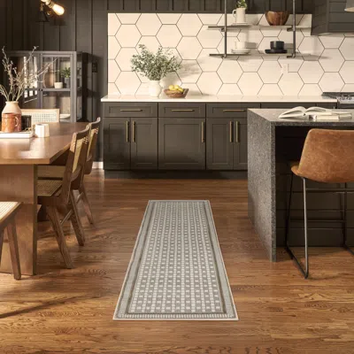 Ashley Nourison Home Nordic Geometric 2' X 6' Runner Rug In Multi