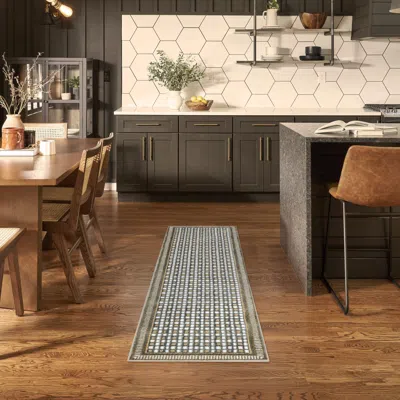 Ashley Nourison Home Nordic Geometric 2' X 6' Runner Rug In Multi