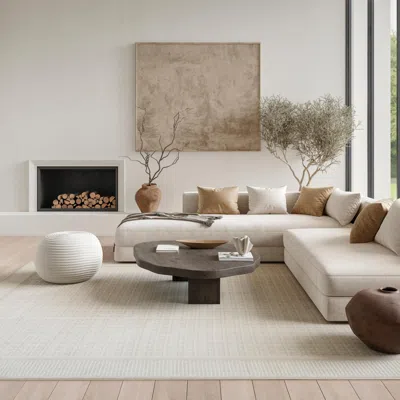 Ashley Nourison Home Nordic Geometric 8' X 10' Area Rug In White