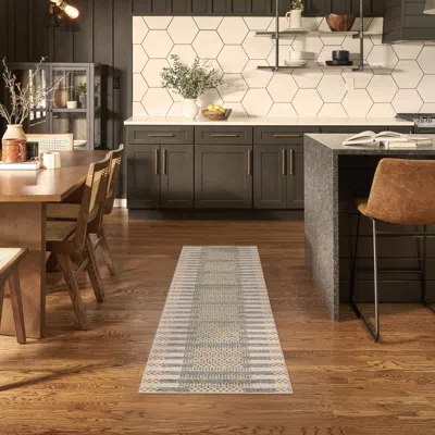 Ashley Nourison Home Nordic Linear Lines 2' X 6' Runner Rug In Multi