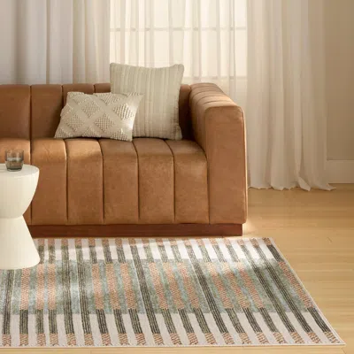 Ashley Nourison Home Nordic Linear Lines 5' X 7' Area Rug In Multi