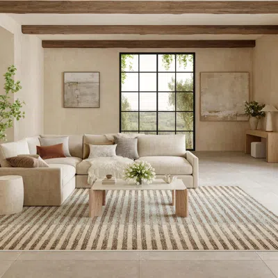 Ashley Nourison Home Nordic Linear Lines 8' X 10' Area Rug In Multi