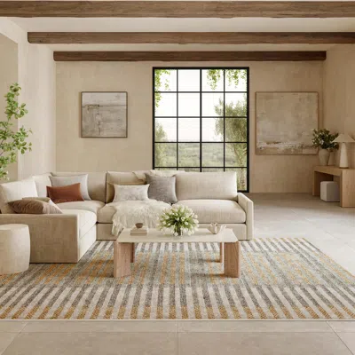 Ashley Nourison Home Nordic Linear Lines 8' X 10' Area Rug In Multi