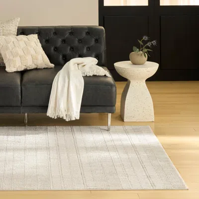 Ashley Nourison Home Nordic Lined 5' X 7' Area Rug In White