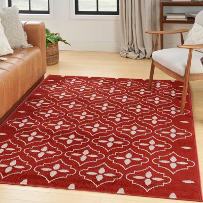 Ashley Nourison Home Outdoor Essentials 4' X 6' Area Rug In Red