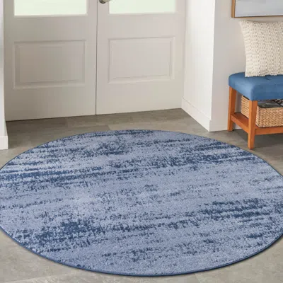 Ashley Nourison Home Outdoor Essentials 8' X Round Area Rug In Blue