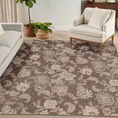 Ashley Nourison Home Oversized Flowers Indoor/outdoor 9' X 12' Area Rug In Brown