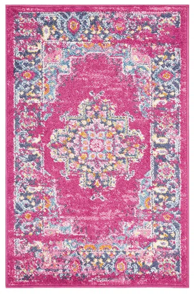 Ashley Nourison Home Passion 1'10" X 2'10" Fuchsia Bohemian Indoor Rug In Multi