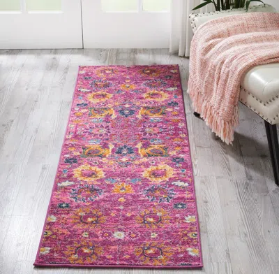 Ashley Nourison Home Passion Lush 1'10" X 6' Runner Rug In Pink