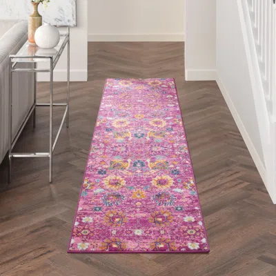 Ashley Nourison Home Passion Lush 2'2" X 10' Runner Rug In Pink