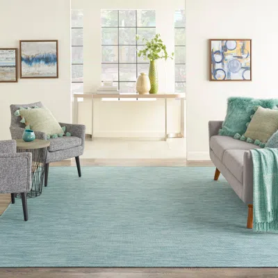 Ashley Nourison Home Patio Pop Indoor/outdoor Solid 10' X 14' Area Rug In Blue