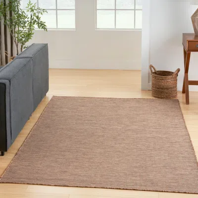 Ashley Nourison Home Patio Pop Indoor/outdoor Solid 7' X 10' Area Rug In Brown