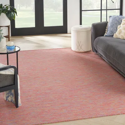 Ashley Nourison Home Patio Pop Indoor/outdoor Solid 7' X 10' Area Rug In Pink