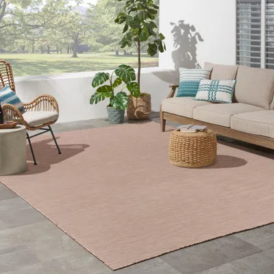 Ashley Nourison Home Patio Pop Indoor/outdoor Solid 8' X 10' Area Rug In Pink