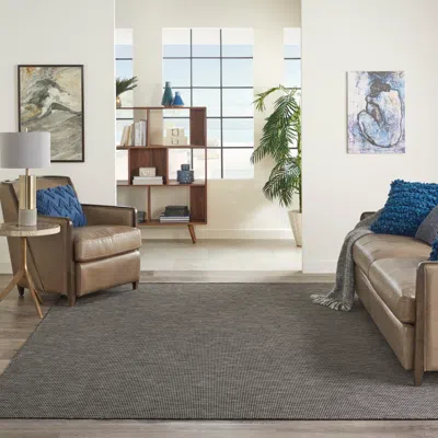 Ashley Nourison Home Patio Pop Indoor/outdoor Solid 9' X 12' Area Rug In Gray