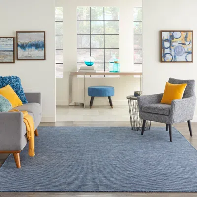 Ashley Nourison Home Patio Pop Indoor/outdoor Solid 9' X 12' Area Rug In Blue