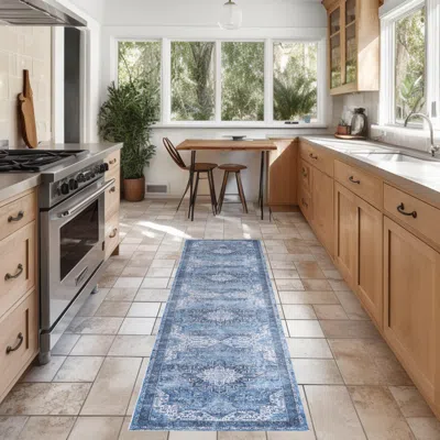 Ashley Nourison Home Persian 2'2" X 10' Runner Rug In Blue