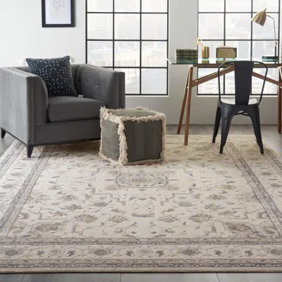 Ashley Nourison Home Silky Textures 7'10" X 10'6" Ivory/grey Farmhouse Indoor Rug In Multi