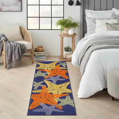 Ashley Nourison Home Splash 2'3" X 8' Starfish Indoor/outdoor Area Rug In Multi