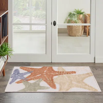 Ashley Nourison Home Splash 2'8" X 4' Starfish Indoor/outdoor Area Rug In Multi