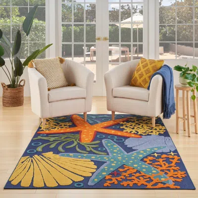 Ashley Nourison Home Splash 6' X 9' Sea Star Indoor/outdoor Area Rug In Multi