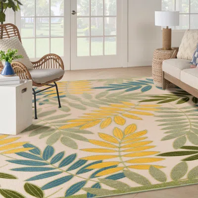 Ashley Nourison Home Splash 9' X 12' Botanical Pattern Indoor/outdoor Area Rug In Red