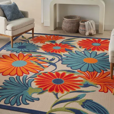 Ashley Nourison Home Splash Indoor/outdoor 5'3" X 7'5" Daisy Floral Area Rug In Multi