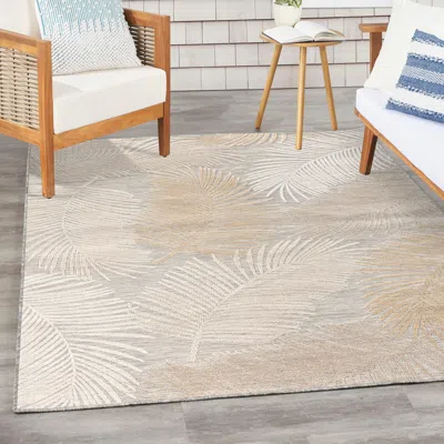 Ashley Nourison Home Suncoast Botanical Leaf 5'3" X 7'3" Area Rug In Neutral