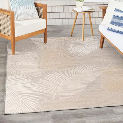Ashley Nourison Home Suncoast Botanical Leaf 5'3" X 7'3" Area Rug In Neutral