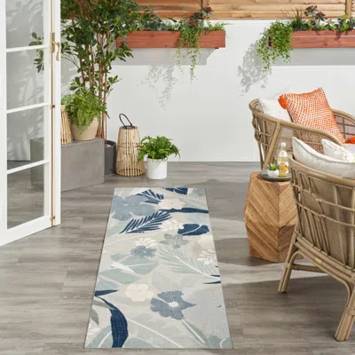 Ashley Nourison Home Suncoast Floral 2' X 6' Runner Rug In Blue