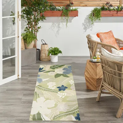 Ashley Nourison Home Suncoast Floral 2' X 6' Runner Rug In Green
