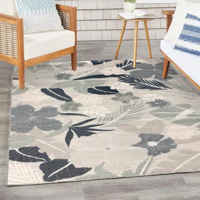 Ashley Nourison Home Suncoast Floral 5'3" X 7'3" Area Rug In Gray