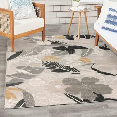 Ashley Nourison Home Suncoast Floral 5'3" X 7'3" Area Rug In Gray