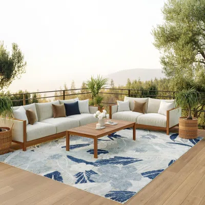 Ashley Nourison Home Suncoast Floral 7'10" X 9'10" Area Rug In White