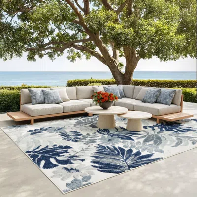 Ashley Nourison Home Suncoast Indoor/outdoor 7'10" X 9'10" Area Rug In Blue