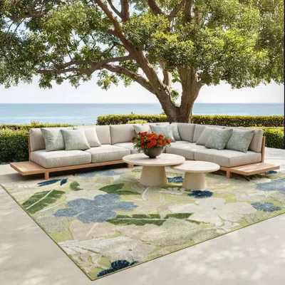 Ashley Nourison Home Suncoast Indoor/outdoor 7'10" X 9'10" Area Rug In Green