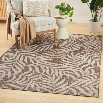 Ashley Nourison Home Tropical Indoor/outdoor 4' X 6' Area Rug In Brown