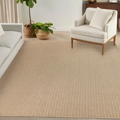 Ashley Nourison Home Tulum Chevron 10' X 14' Area Rug In Brown