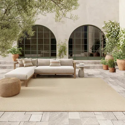 Ashley Nourison Home Tulum Chevron 8' X 10' Area Rug In White
