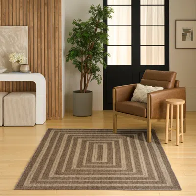 Ashley Nourison Home Tulum Geometric 4' X 6' Area Rug In Brown