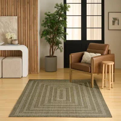 Ashley Nourison Home Tulum Geometric 4' X 6' Area Rug In Green
