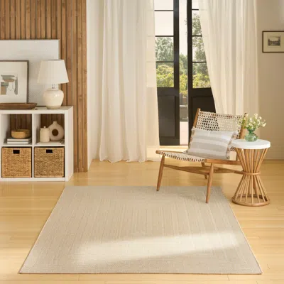 Ashley Nourison Home Tulum Geometric 5'3" X 7' Area Rug In White